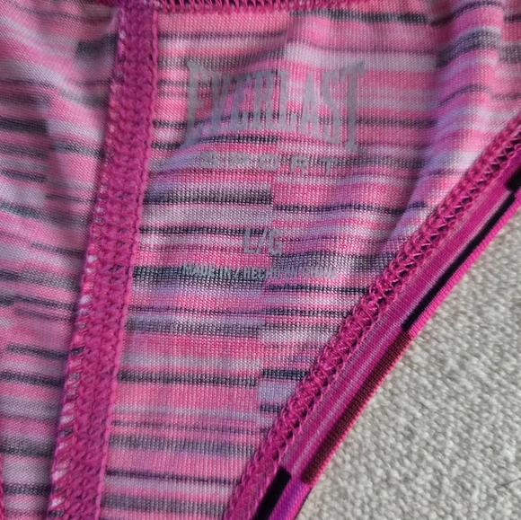 Womens Everlast Tanktop Size L Razor Back Pink And Black - Picture 2 of 3